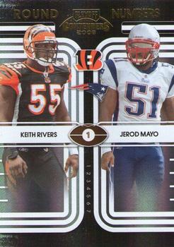 2008 Playoff Contenders - Round Numbers Black #5 Keith Rivers / Jerod Mayo Front