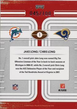 2008 Playoff Contenders - Round Numbers Gold #1 Jake Long / Chris Long Back