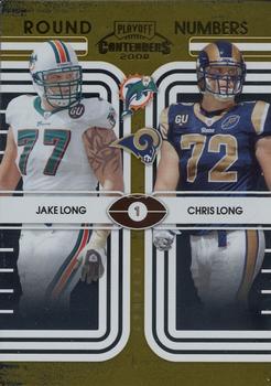 2008 Playoff Contenders - Round Numbers Gold #1 Jake Long / Chris Long Front