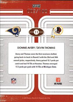 2008 Playoff Contenders - Round Numbers Gold #11 Donnie Avery / Devin Thomas Back