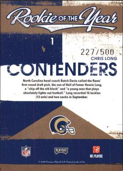 2008 Playoff Contenders - ROY Contenders #1 Chris Long Back