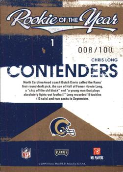 2008 Playoff Contenders - ROY Contenders Gold #1 Chris Long Back