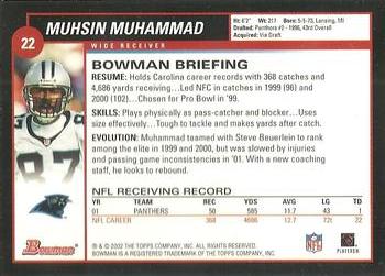 2002 Bowman #22 Muhsin Muhammad Back