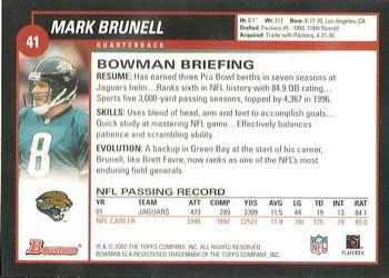 2002 Bowman #41 Mark Brunell Back