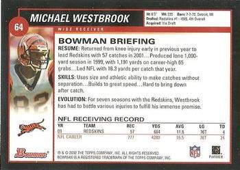 2002 Bowman #64 Michael Westbrook Back