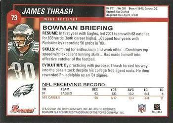 2002 Bowman #73 James Thrash Back