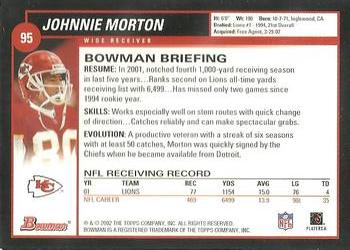 2002 Bowman #95 Johnnie Morton Back