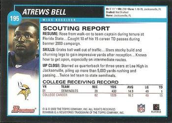 2002 Bowman #195 Atrews Bell Back
