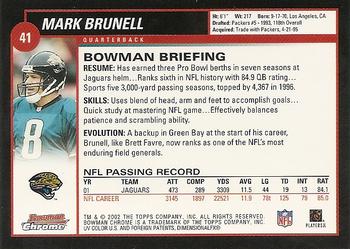 2002 Bowman Chrome #41 Mark Brunell Back