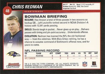 2002 Bowman Chrome #48 Chris Redman Back