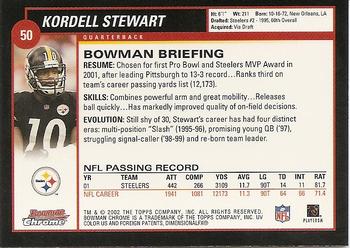 2002 Bowman Chrome #50 Kordell Stewart Back