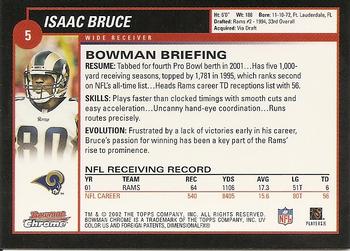 2002 Bowman Chrome #5 Isaac Bruce Back