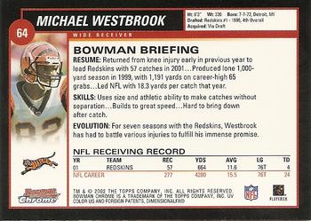 2002 Bowman Chrome #64 Michael Westbrook Back