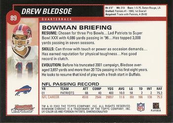 2002 Bowman Chrome #89 Drew Bledsoe Back