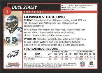 2002 Bowman Chrome #3 Duce Staley Back