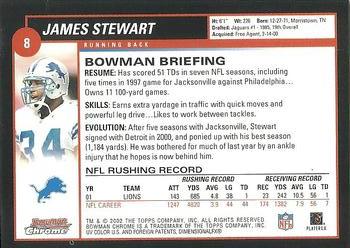 2002 Bowman Chrome #8 James Stewart Back