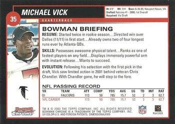 2002 Bowman Chrome #35 Michael Vick Back