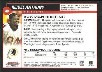 2002 Bowman Chrome #40 Reidel Anthony Back