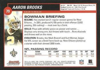 2002 Bowman Chrome #79 Aaron Brooks Back