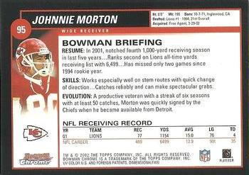2002 Bowman Chrome #95 Johnnie Morton Back