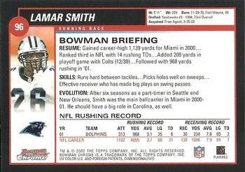 2002 Bowman Chrome #96 Lamar Smith Back