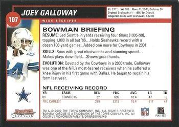 2002 Bowman Chrome #107 Joey Galloway Back