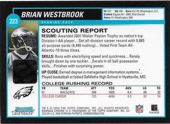 2002 Bowman Chrome #223 Brian Westbrook Back
