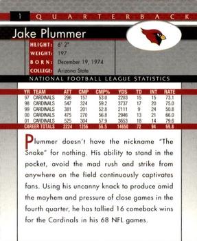 2002 Donruss #1 Jake Plummer Back