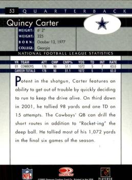 2002 Donruss #53 Quincy Carter Back