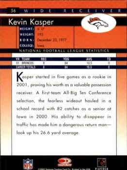 2002 Donruss #56 Kevin Kasper Back