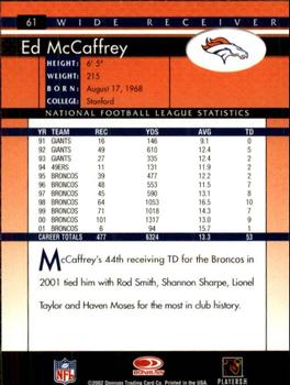 2002 Donruss #61 Ed McCaffrey Back