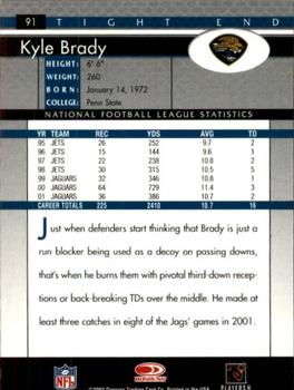 2002 Donruss #91 Kyle Brady Back