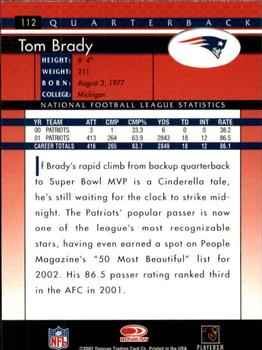 2002 Donruss #112 Tom Brady Back