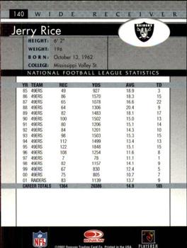 2002 Donruss #140 Jerry Rice Back