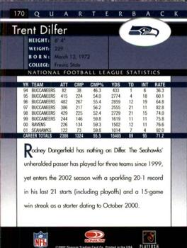 2002 Donruss #170 Trent Dilfer Back