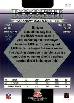 2002 Donruss #212 Woodrow Dantzler III Back