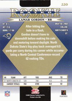 2002 Donruss #220 Lamar Gordon Back