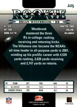 2002 Donruss #225 Brian Westbrook Back
