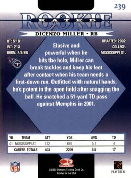 2002 Donruss #239 Dicenzo Miller Back