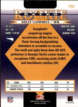 2002 Donruss #251 Kelly Campbell Back