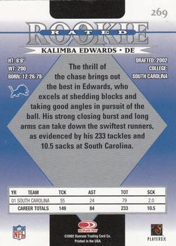 2002 Donruss #269 Kalimba Edwards Back