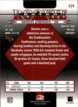 2002 Donruss #271 Dennis Johnson Back