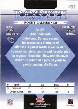2002 Donruss #293 Rocky Calmus Back