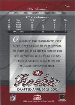 2002 Donruss Elite #195 Mike Rumph Back