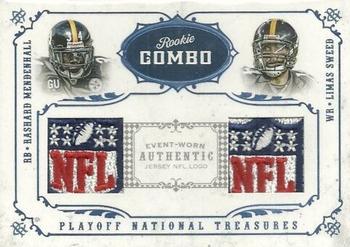 2008 Playoff National Treasures - Rookie Combo Material NFL Shields #32 Rashard Mendenhall / Limas Sweed Front
