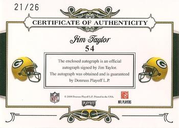2008 Playoff National Treasures - Signature Patches College #54 Jim Taylor Back