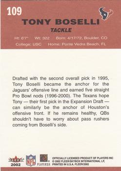 2002 Fleer #109 Tony Boselli Back