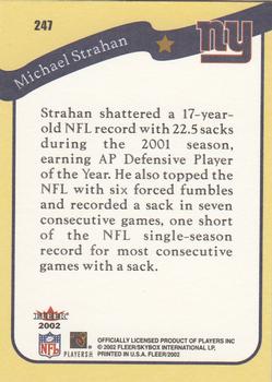 2002 Fleer #247 Michael Strahan Back