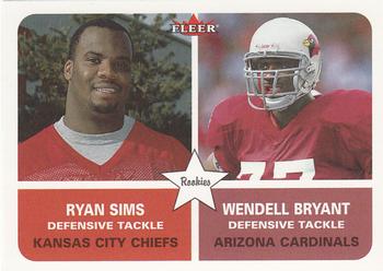 2002 Fleer #282 Ryan Sims / Wendell Bryant Front