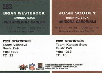 2002 Fleer #283 Brian Westbrook / Josh Scobey Back